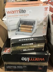 QUANTITY OF ASSORTED ITEMS TO INCLUDE WARMLITE 1800W LOG EFFECT FIRE STOVE