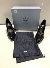 PRADA CALZATURE DONNA 95MM BRUSHED LEATHER SHOES BLACK SIZE 38 RRP- £1,046