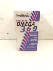 25 X HEATH AID BALANCED OMEGA 3.6.9 PACK OF 60 CAPSULES .