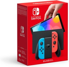 NINTENDO SWITCH OLED EDITION CONSOLE (ORIGINAL RRP - £299.99) IN BLACK AND BLUE AND RED. (WITH BOX) [JPTC61190]