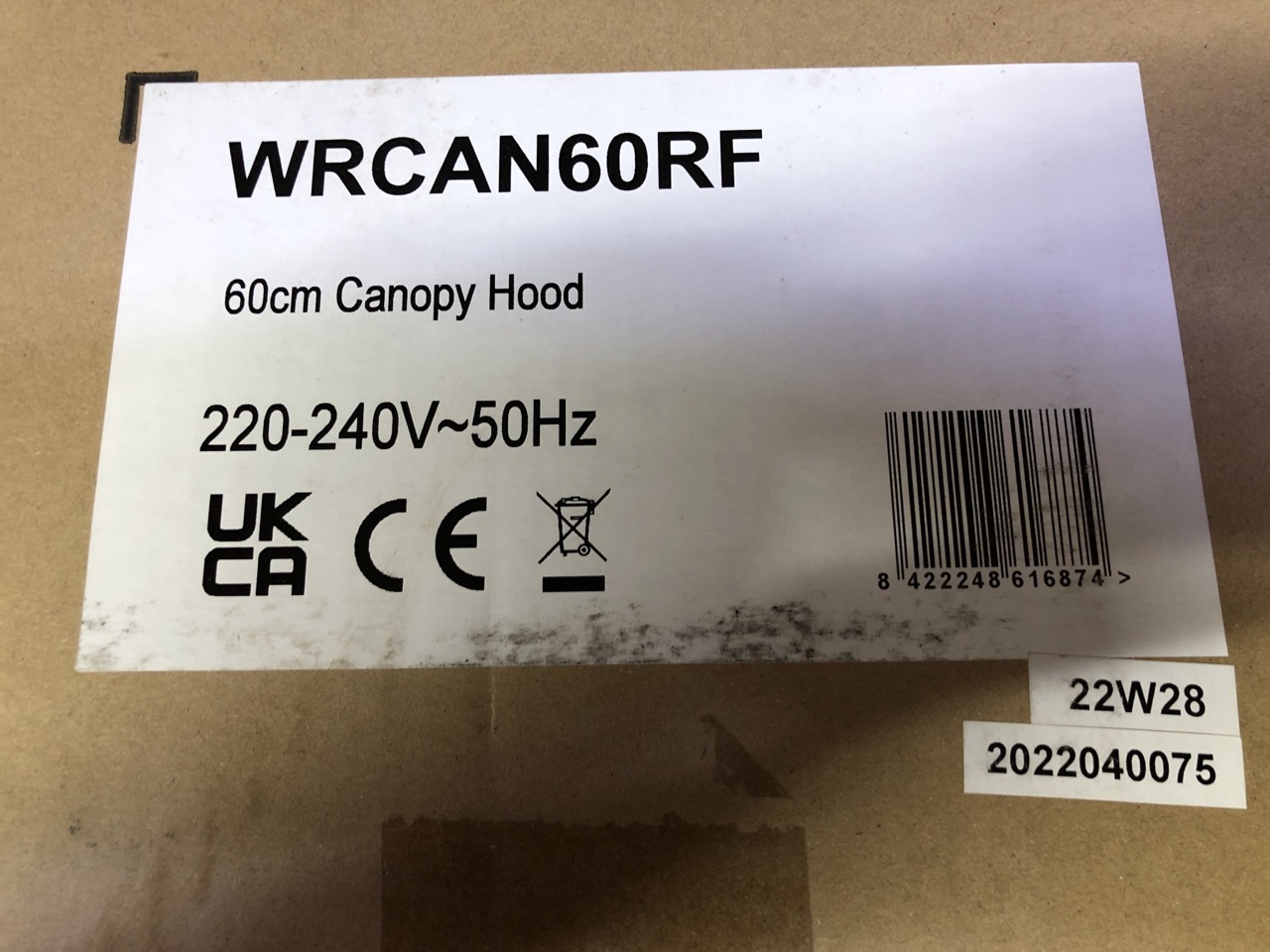 Cda Model Rc9020ss John Pye Auctions - CDA COOKER HOOD MODEL: WRCAN60RRF