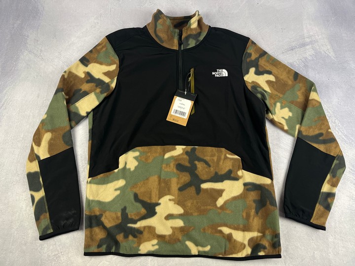 The North Face Camo Glacier 1/4 Zip Top With Tag - Size L (VAT ONLY PAYABLE ON BUYERS PREMIUM)