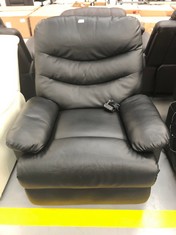 ELECTRIC LEATHER CHAIR WITH BLACK MASSAGE (RECLINING LEVER DOES NOT WORK).
