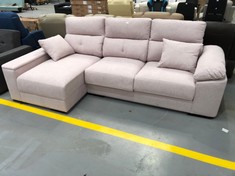 PINK L-SHAPED SOFA FOR 3 PEOPLE WITH BOOT.