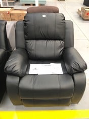 DON DESCANSO - TREVI BLACK RECLINING 160º RELAX MASSAGE ARMCHAIR WITH 8 SILENT MOTORS, LUMBAR HEAT, 4 ZONES MASSAGE SYSTEM AND ANTI-CUSHIONED PU. MASSAGE 4 ZONES AND FINISHED IN ANTI-QUARTZ PU [INCLU