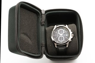 SEIKO CHRONOGRAPH WATCH 100M WITH BLACK LEATHER STRAP 4T57-00C0 - RRP:£100.00: LOCATION - A0