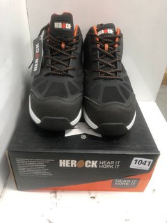 PAIR OF HEROCK LEBRON COMPO S1P MID HIGH SHOES IN BLACK - UK 10.5: LOCATION - BR3