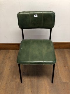NKUKU UKARI LEATHER DINING CHAIR IN RICH GREEN RRP - £225: LOCATION - A3