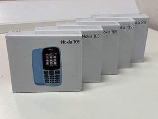NOKIA 105 X 5 BUNDLE MOBILE PHONE IN BLACK: MODEL NO TA-1034 DS (WITH BOX & ALL ACCESSORIES) (SEALED UNIT) [JPTM109612]