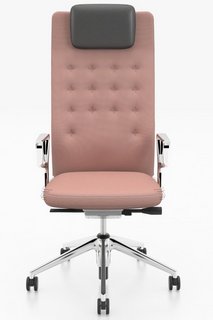 VITRA ID L TASK OFFICE CHAIR IN ROSE MELANGE AND CHROME - RRP £1006: LOCATION - C2