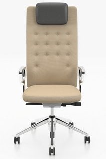 VITRA ID L TASK OFFICE CHAIR IN PAPYRUS MELANGE AND CHROME - RRP £1006: LOCATION - C2