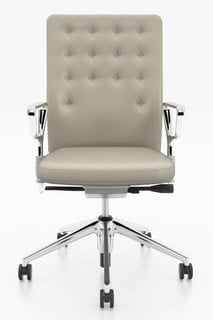 VITRA ID TRIM LEATHER TASK OFFICE CHAIR IN CLAY LEATHER AND CHROME - RRP £987: LOCATION - C2