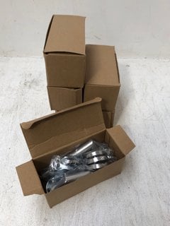 6 X SETS OF BRUSHED CHROME DOOR HANDLES WITH LOCK COVERS: LOCATION - AR1