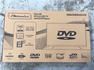 EMTRONICS FULL HD 40" LED WITH DVD PLAYER RRP £229: LOCATION - A2