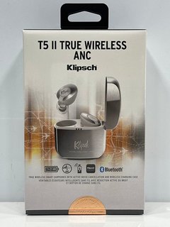 KLIPSCH T5 II TRUE WIRELESS ANC SMART EARPHONES (ORIGINAL RRP - £299) IN SILVER (WITH BOX & ALL ACCESSORIES) [JPTM109961] (SEALED UNIT) THIS PRODUCT IS FULLY FUNCTIONAL AND IS PART OF OUR PREMIUM TEC