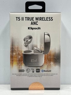 KLIPSCH T5 II TRUE WIRELESS ANC SMART EARPHONES (ORIGINAL RRP - £299) IN SILVER (WITH BOX & ALL ACCESSORIES) [JPTM109985] (SEALED UNIT) THIS PRODUCT IS FULLY FUNCTIONAL AND IS PART OF OUR PREMIUM TEC