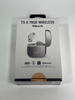KLIPSCH T5 II TRUE WIRELESS EARPHONES (ORIGINAL RRP - £169.00) IN SILVER (WITH BOX & ALL ACCESSORIES, FACTORY SEALED) [JPTM109998] (SEALED UNIT) THIS PRODUCT IS FULLY FUNCTIONAL AND IS PART OF OUR PR