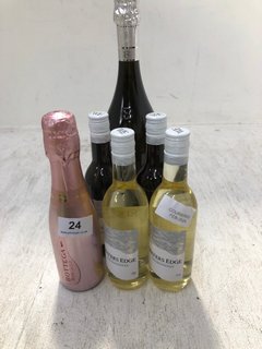 (COLLECTION ONLY) QTY OF ASSORTED WINE MINIATURE BOTTLES TO INCLUDE WATERS EDGE CHARDONNAY & BOTTEGA DIAMOND SPARKLING WINE PINOT NERO 75CL 12% (PLEASE NOTE: 18+YEARS ONLY. ID MAY BE REQUIRED): LOCAT