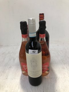 (COLLECTION ONLY) 5 X ASSORTED WINES TO INCLUDE FIOROSO RED WINE 75CL 13% & LA GIOIOSA PROSECCO ROSE 75CL 11% (PLEASE NOTE: 18+YEARS ONLY. ID MAY BE REQUIRED): LOCATION - BR2