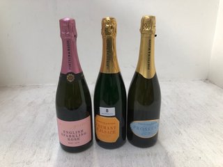 (COLLECTION ONLY) 3 X ASSORTED FORTNUM & MASON ALCOHOLIC ITEMS TO INCLUDE CREMANT D'ALSACE BRUT , PROSECCO & ENGLISH SPARKLING ROSE 750ML 12% (PLEASE NOTE: 18+YEARS ONLY. ID MAY BE REQUIRED): LOCATIO