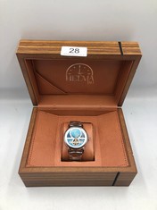 MENS HELMA DH AUTOMATIC WORLD VIEW WATCH - TOURBILLION MOVEMENT - BLUE DIAL- STAINLESS STEEL STRAP - GLASS EXHIBITION BACK CASE .: LOCATION - A RACK