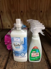 QTY OF ASSORTED CLEANING ITEMS TO INCLUDE PURE WHITE VINEGAR 500ML  - COLLECTION ONLY - LOCATION A RACK