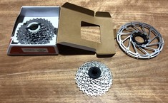 QUANTITY OF ASSORTED SRAM ITEMS TO INCLUDE SRAM SPEED CASSETTE AND SUNRACE CASSETTE SPROCKET