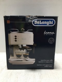 DELONGHI ICONA VINTAGE ESPRESSO & CAPPUCCINO MAKER IN CREAM - RRP: £229.00: LOCATION - BR17