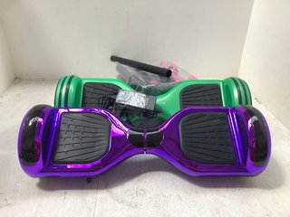 QTY OF ASSORTED ITEMS TO INCLUDE MEGA MOTION HOVERBOARD IN GREEN: LOCATION - BR15