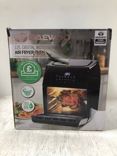 DAEWOO 12 LITRE DIGITAL ROTISSERIE AIR FRYER OVEN IN BLACK: LOCATION - BR14