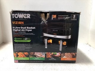 TOWER 9 LITRE DUAL BASKET DIGITAL AIR FRYER - RRP: £114.99: LOCATION - BR14