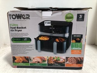 TOWER 9 LITRE DUAL BASKET DIGITAL AIR FRYER - RRP: £114.99: LOCATION - BR13