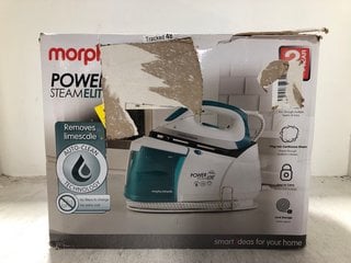 MORPHY RICHARDS POWER STEAM ELITE STEAM IRON IN TEAL/WHITE - RRP: £206.99: LOCATION - BR11