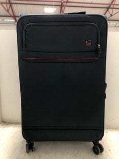 JOHN LEWIS & PARTNERS LARGE FABRIC SWIVEL SUITCASE IN NAVY: LOCATION - BR7