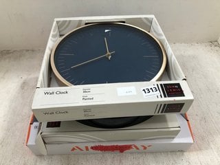 4 X ASSORTED JOHN LEWIS & PARTNERS CLOCKS TO INCLUDE 30CM WALL CLOCK: LOCATION - BR6