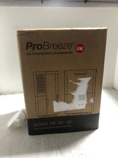 PROBREEZE 30 LITRE COMPRESSOR DEHUMIDIFIER - MODEL: PB-20-UK - RRP: £199.99: LOCATION - AR2