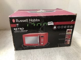 RUSSELL HOBBS RETRO COMPACT RIBBON RED DIGITAL MICROWAVE: LOCATION - AR5