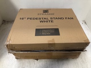 2 X 16 INCH PEDESTAL FAN IN WHITE: LOCATION - AR11