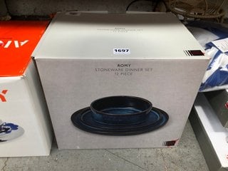 JOHN LEWIS & PARTNERS ROMY STONEWARE DINNER SET IN BLUE: LOCATION - AR15