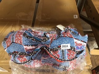 2 X WOMEN'S PADDED MULTI-PRINT BIKINI BRA IN UK SIZE 20 DD: LOCATION - BR22