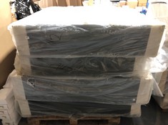 PALLET OF ASSORTED BED PARTS TO INCLUDE GREY VELVET DIVAN BED BASE PART (COLLECTION OR OPTIONAL DELIVERY) (KERBSIDE PALLET DELIVERY)