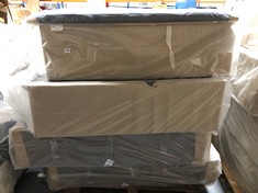 PALLET OF ASSORTED BED PARTS TO INCLUDE GREY FABRIC DIVAN BED BASE PART (COLLECTION OR OPTIONAL DELIVERY) (KERBSIDE PALLET DELIVERY)