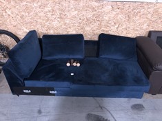 2 SEATER SOFA PART IN MIDNIGHT BLUE VELVET (NOT FULL SOFA) (BLOCK B) (COLLECTION OR OPTIONAL DELIVERY)
