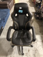 XROCKER MAVERICK GAMING CHAIR IN BLACK / GOLD - RRP £100.09 (BLOCK B) (COLLECTION OR OPTIONAL DELIVERY)