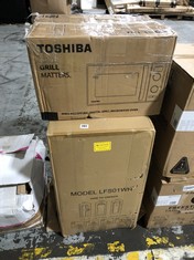 TOSHIBA DIGITAL GRILL MICROWAVE OVEN - MODEL NO. MW2-AG23PF(BK) TO INCLUDE SIA FREESTANDING LARDER FRIDGE - MODEL NO. LFS01WH (BLOCK C) (COLLECTION OR OPTIONAL DELIVERY)