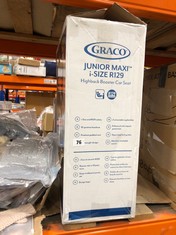 GRACO JUNIOR MAXI I-SIZE R129 HIGHBACK BOOSTER CAR SEAT - MIDNIGHT (DELIVERY ONLY)