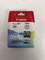 5 X CANON COLOR INK 510 BLACK 511 COLOR AND 100 X148MM / 4 X6 INCH SHEETS. (DELIVERY ONLY)