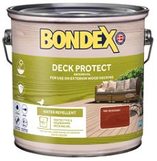 11 X BONDEX DECK PROTECT - PROTECTIVE DECKING OIL - RED MAHOGANY - SUITABLE FOR EXERIOR WOOD - WATER REPELLANT & MOULD RESISTANT - MATT FINISH – 2.5L. (DELIVERY ONLY)