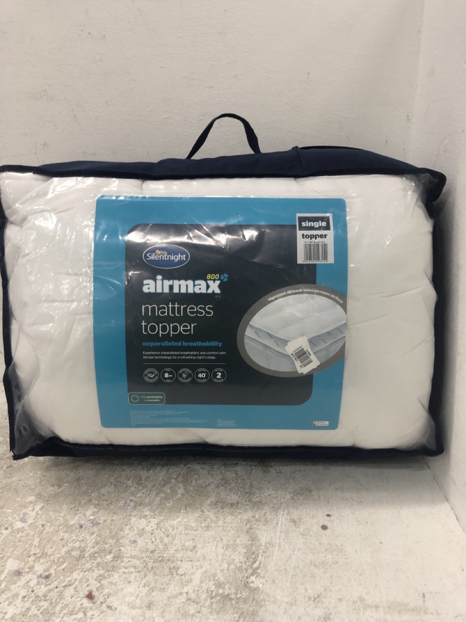 John Pye Auctions 1X SILENTNIGHT AIRMAX 800 MATTRESS TOPPER SINGLE 1X