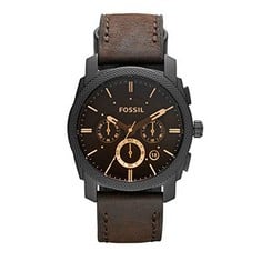 FOSSIL MEN'S QUARTZ CHRONOGRAPH WATCH WITH LEATHER STRAP FS4656IE.